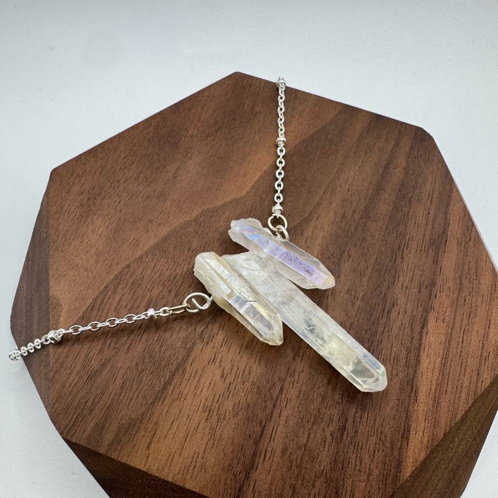 Handcrafted Silver Crystal Pendant Necklace